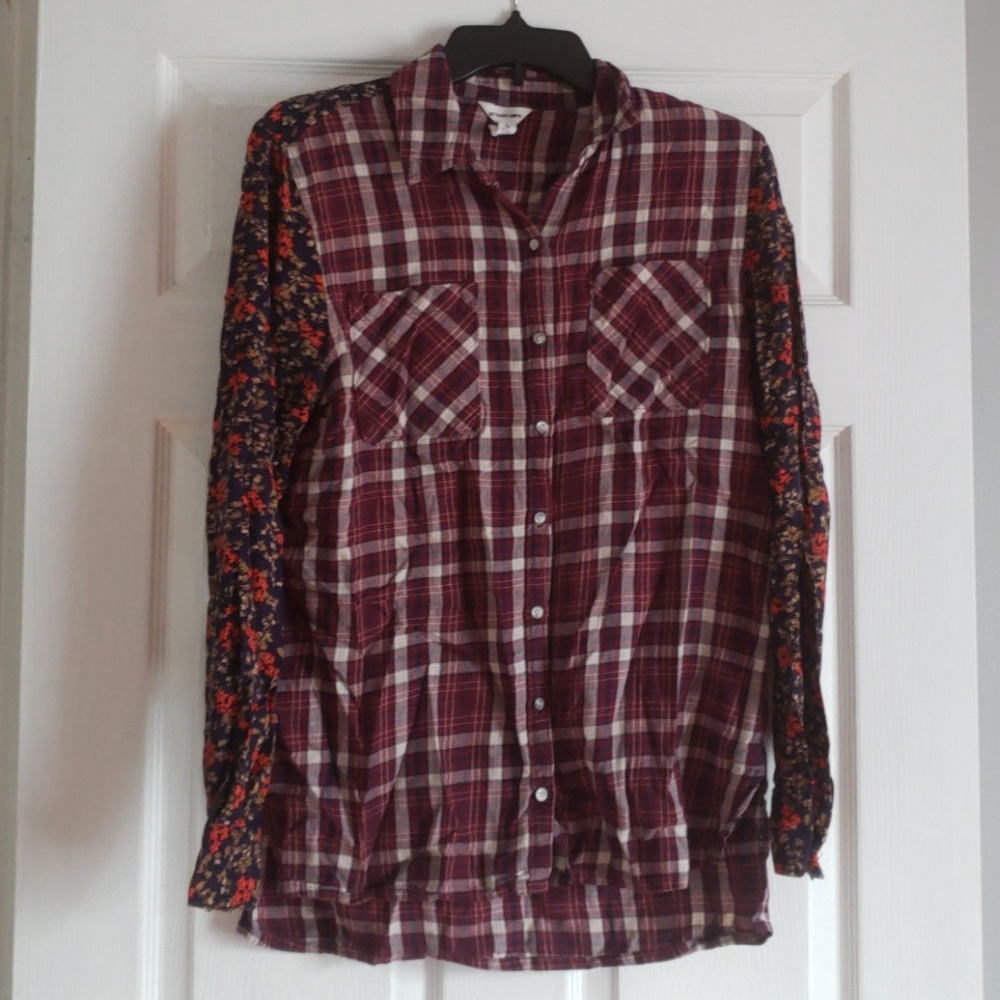 Bethany Mota Flannel with Flower Sleeves